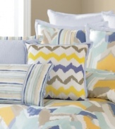 Martha Stewart Collection brings a bright, refreshing look to your room with this Painted Chevron completer set, featuring chevron and stripe patterns in an understated palette for a soothing presentation.