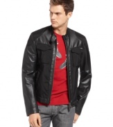 Add a little extra zip to any look with this sleek jacket from Armani Jeans.