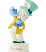 One lump or two? This adorable Snowbabies figurine pays homage to the loveable Alice in Wonderland story through a playful depiction of The Mad Hatter.