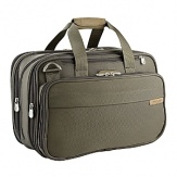 Bring all you need and have room for more. This double expandable tote allows for 45% more space when you need it. Meets most airline carry-on regulations. Three compartment design; (a) front, (b) main and (c) flat packing section. Gusseted front pocket with slip pockets, key fob and pen loops. Dual purpose slip-through back pocket allows bag to slide over the Outsider® handle for easy transport. Expandable flat packing section with garment securing panels to minimize wrinkling