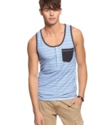 You have the right to bare arms. This tank from Bar III is summer style at it's best.