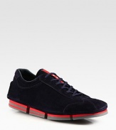 Bi-colored sole enhances the sporty vibe of this suede silhouette.Suede upperPadded insoleRubber soleMade in Italy