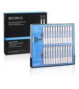 Fast and easy do-it-yourself teeth whitening for deeper, darker stains. Two formulas combined in one step to whiten badly stained teeth. Patented single-dose ampoules with built-in applicator allows the newest synergistic formulas of primer and whitener to be combined enhancing penetration for superior efficacy.