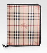 A well-crafted, forever-durable way to safely stow your beloved iPad®, designed in PVC with iconic checks outside and light padding inside. Fits all Ipad® models Zip closure 85% PVC/15% cotton 10W X 20½H X ½D Imported 