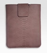 Secure and protect your first- and second-generation iPads within this python-embossed leather case, thoughtfully designed with chamois-cloth lining and secure snap tab.Fits first- and second-generation iPadsPython-embossed leather8½W X 10H Made in USA