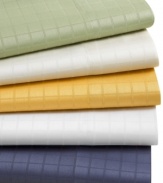 Sleep tight! Unwind in comfort with this 310-thread count sheet set, featuring a classic ton-on-tone windowpane pattern and subtle sheen for a smart presentation. Comes in five classic colors to match any bedroom decor.