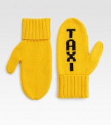 Snag that cab in these classic wool mittens stamped with the word taxi on the palm.Merino Wool7 longHand washImported