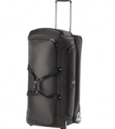 A lighter construction and fashion-forward design put you on the fast track to your destination with easy-glide removable wheels and a retractable handle that stops at different heights for travelers of all sizes and preferences. Built durable from ballistic nylon, this rolling duffel features an attractive herringbone trim that sets the tone for the trip. Limited lifetime warranty.