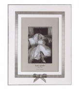 It's all in the details with kate spade. A sweet pewter ribbon accents the silver-plated Grace Avenue picture frame with preppy, feminine charm.