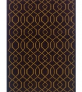 Eye-catching lines. This fresh and engrossing area rug from Sphinx features a contemporary pattern of intersecting lines, a meticulous design that rises from the pile of plush Axminster wool.