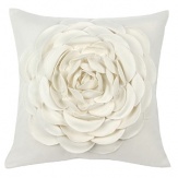 With oversized three-dimensional roses, our Jenna Cream pillow offers a touch of soft, femininity. Down insert included.