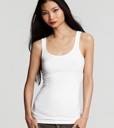 The basic white tank is a wardrobe essential. Layered, teamed or on its own, this top is a building block for statement style. James Perse's long-length iteration is a personal favorite with cropped cargos for spring. You can't have just one!