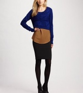 Body-skimming stretch jersey, tailored in a sleek pencil silhouette.Mid-rise waist Allover ribbing Center back zipper About 23½ long 40% polyamide/40% polyester/20% elastane Dry clean Imported