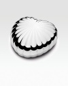 This elegant fluted heart-shaped box takes its name from the little boxes made to hold fine chocolates but it has many other uses - for jewelry, tiny keepsakes or as a gleaming decorative accent.Stainless steel 2¼H X 4¾W Dishwasher safe Imported