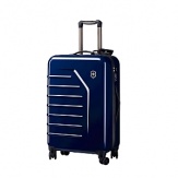 The 26 ultra-lightweight Victorinox Spectra™ travel case spinner boasts a crush-proof shell and an adjustable handle that accommodates travelers of different heights. The eight-wheel double caster system makes for a smooth ride, while the exterior raised ridges increase strength. Interior zippered mesh divider wall.