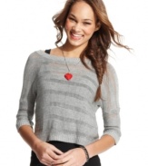 With its open-knit stripes and three-quarter dolman sleeves, Sweater Project's comfy pullover is a cute pick for laid-back days.
