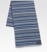 Signature stripes define this cold weather staple, shaped in a rich wool blend with logo patch detail.10W x 71L35% viscose/29% lambswool/20% nylon/8% angora/8% cashmereDry cleanMade in Italy