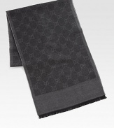 Graphite and black GG pattern.Wool jacquard13¾W X 71LDry cleanMade in Italy