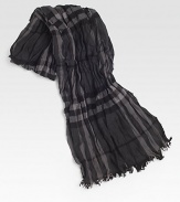 Elegant blend of super-soft wool and cashmere in a classic iconic check pattern with fringed edges.Fringed endsWool/cashmere12W x 74HDry cleanMade in Great Britain