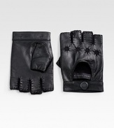 Your fingers will be free for texting and the like in these warm yet trendy fingerless gloves.LeatherCotton-wool liningDry clean onlyImported