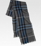 Ultra soft and ultra luxurious, this crinkled scarf is complemented by a signature Burberry check pattern.55% extra fine merino wool/45% cashmereAbout 17 X 78Dry cleanImported