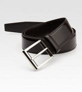 Glossed calfskin leather with smooth metal buckle.LeatherAbout 1¼ wideMade in Italy