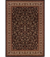 The Everest Collection by Couristan offers a super-dense weave and a soft luxurious finish. Power-loomed for a luxuriously thick pile and ultra-fine detail. The Isfahan black rug features an intricate floral pattern in black, taupes and reds, evoking a country garden right in your home.