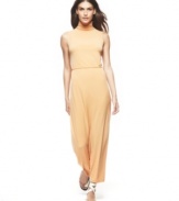With a delicate turtleneck, slender belt and figure-skimming silhouette, this maxi dress is statuesque elegance materialized. By Francisco Costa for Calvin Klein.