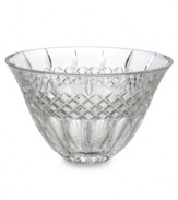 Narrow flutes and a diamond grid converge in pristine Waterford crystal, gracing the Shelton bowl with old-world resplendency. A beautiful host for fruit and flowers in your own home – or a memorable gift for someone you love. Shown right.