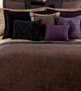 The New Bohemian comforter presents innovative, edgy style from Lauren by Ralph Lauren. An earthy, jewel tone paisley print is embellished with rich purple cording for a modern edge.