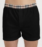 Soft, breathable comfort with a helpful hint of stretch and the iconic check design along the waist. 97% cotton/3% elastane Machine wash Imported 