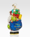 EXCLUSIVELY AT SAKS. This charming European glass ornament features a jolly St. Nick and a present-packed bag to commemorate the season.Mouthblown, handpainted glass 5¾ high Made in Poland