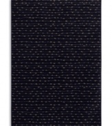 This soft, texturally interesting area rug from Karastan adorns your floor with an organic stripe pattern that suggests the look of beads strung across a field of deep, bold indigo. Ideal for any decor, made from 100% premium worsted 2-ply wool for a soft hand and long-lasting wear.