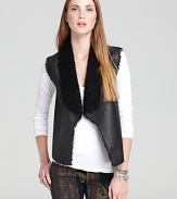 Fashioned in faux suede with a faux shearling lining, this Velvet by Graham & Spencer is a cozy yet stylish layer over rustic button-ups and fancy blouses alike.