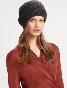 The perfect accessory for the season, in a soft cashmere/silk bouclé knit.Concealed elastic bandDry clean50% cashmere/50% silkImported of Italian fabric