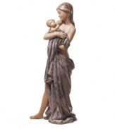Something a mother and child can one day cherish together, the Gentle Embrace figurine captures a tender moment in glazed Lladro porcelain.