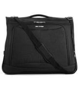 Lightweight for the right weight. A full-featured hanging garment bag features a superior lightweight design that gives you peace of mind when packing-there's space for everything but airline fees! A fully-lined interior with suiter clip, tie-down straps and other smart details makes it easy to show up in style. 10-year warranty.