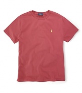 Ralph Lauren Childrenswear fashions a classic tee in solid cotton jersey for a fun, comfortable look.