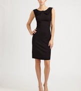 Sleek and form-fitting, in fine-knit jersey accented by artful front and back drapes.Jewel neckline with drape detailSleevelessPanel constructionCowl draped backAbout 24 from natural waist70% viscose/21% nylon/9% spandexDry cleanMade in Italy of imported fabricModel shown is 5'11 (180cm) wearing US size 4. 