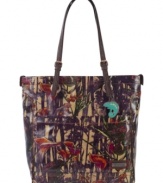 Pack up and go with this fashionably floral tote from The Sak that will take you from work to weekend in a wink. Sturdy coated canvas is outfitted with shimmering hardware details and adjustable handles, while the roomy interior features plenty of separate compartments for  easy access to phone, wallet and sunglasses.