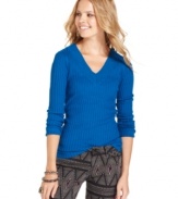 Basic necessity: classic ribbing and a snug fit make this top from It's Our Time an instant closet staple.