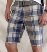 Patterned after your bold personality, these plaid shorts from Tommy Hilfiger add some prep to your step.