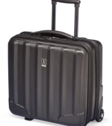 Everything goes... with this business partner at your side! A smart, hardside construction protects your mobile office on the go, while an incredibly well-stocked interior, with padded laptop sleeve, front organizer, file compartment, tie-down straps and more, lets you roll with the punches and pack prepared! 10-year warranty.