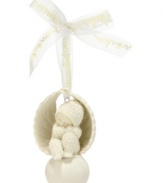 Set this Snowbaby angel ornament upon your tree this holiday season to watch over family and friends. Crafted of pure porcelain bisque, from Department 56.