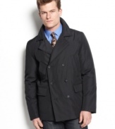 For days when there's a bit of chill in the air, there's this handsome slim-fit pea coat from Alfani Red.