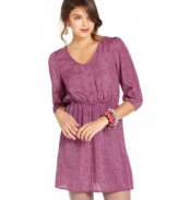Cute and casual, this three-quarter sleeve dress from BeBop sports a cool back design for maximum appeal!