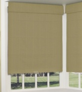 Dress up any window's view with the streamlined design of a roller Roman shade mixed with appealing texture. Perfect for adding contemporary charm to any room, it is also lined for convenience and cordless for added safety.
