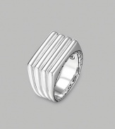 A ridged band of fine silver is finished with etched deisgns on the sides and inside of the band. From the Bedeg Collection Silver 0.52 wide Imported 