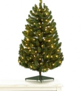 Full of life year after year, this Martha Stewart Collection Christmas tree boasts lush green branches that shine with 100 perfectly spaced lights. A smaller stature makes it ideal for tight spaces like city apartments and college dorms.