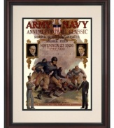 An epic battle that ended in a draw, the 1926 Army-Navy game is one for the American football history books. Beautifully framed, the dramatic cover from that day's program honors a tradition of fine military athletes.